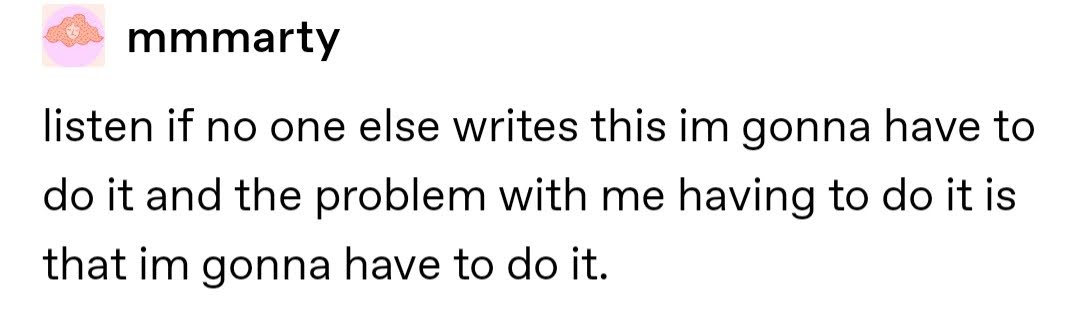 wwxwashere's tweet image. how we all become fic writers: