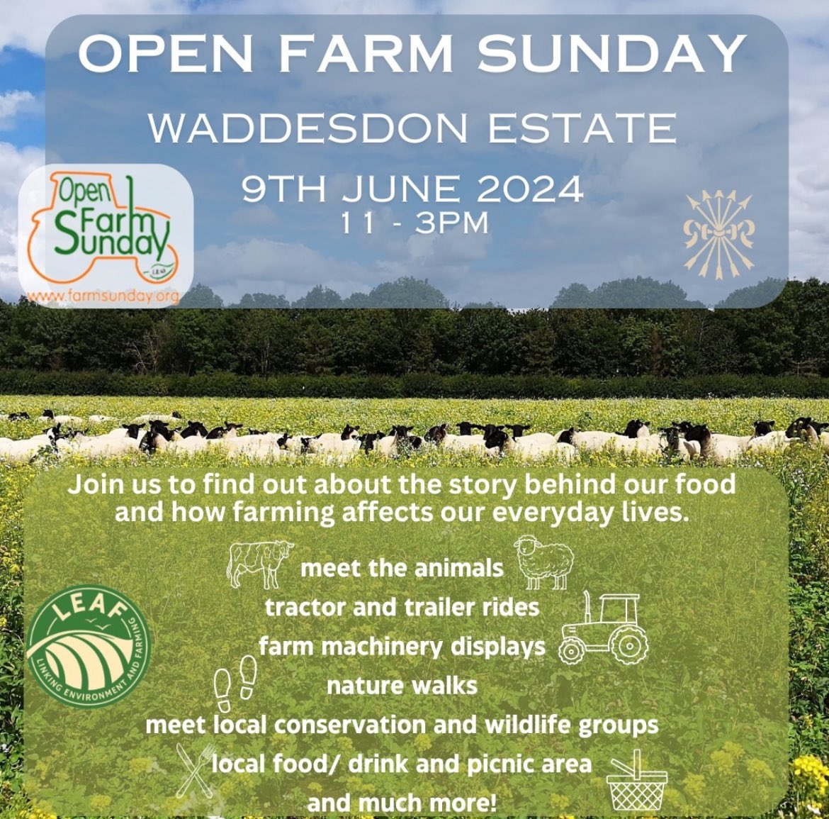 No <a href="/OpenFarmSunday/">OpenFarmSunday</a> for us this year but heading to help out at Waddesdon Estate. Gates open at 11am