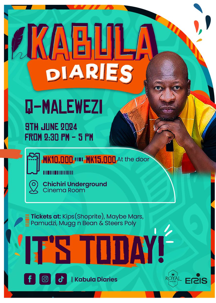 TibrahMw's tweet photo. Good morning y'all good people from Twitter Malawi.
The most awaited #KabulaDiaries show is on Today at Chichiri underground (Cinema room) in Blantyre.
Let's meet and greet here, we are already here ifetu.
#KabulaDiaries
#MonthlyEvents. https://t.co/AvtxTSYKjj