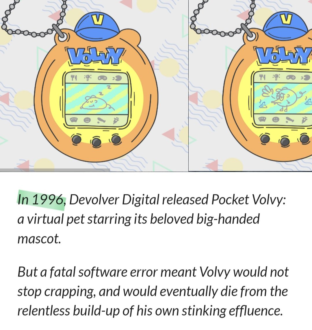 Dalomor86's tweet photo. @devolverdigital How can this year be Volvys 15th Birthday, when there was the Pocket Volvy in 1996? And this was not his first appearance... Field Run was way earlier https://t.co/IqI731Kkbr