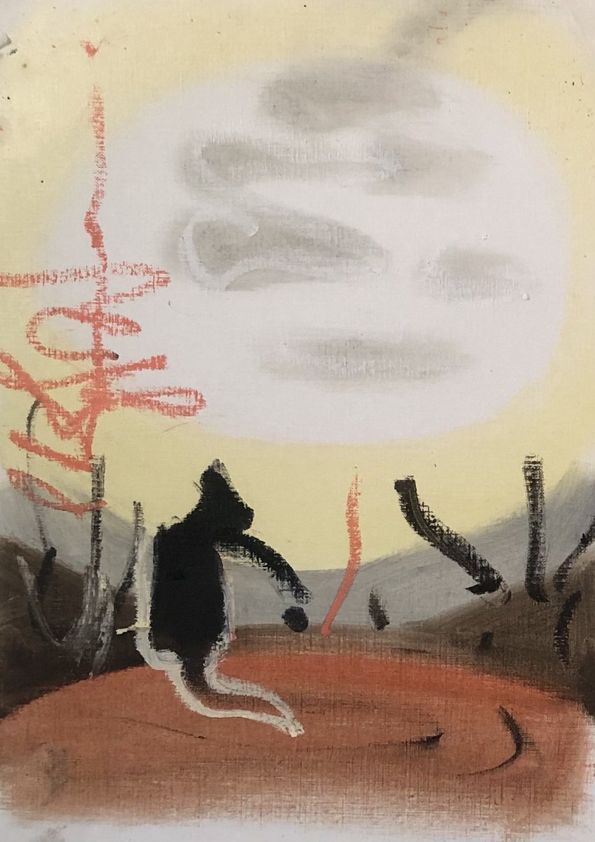 _susiehamilton's tweet image. Andrew Marvell #pastoralpoems ‘Upon Appleton House’, ‘The Garden’, ‘The Mower’, #gardenofeden #fallofman #blotonthelandscape #radiance #shadows #light #figuresinlandscape #andrewmarvellpoems #andrewmarvell #acrylicpainting #worksonpaper