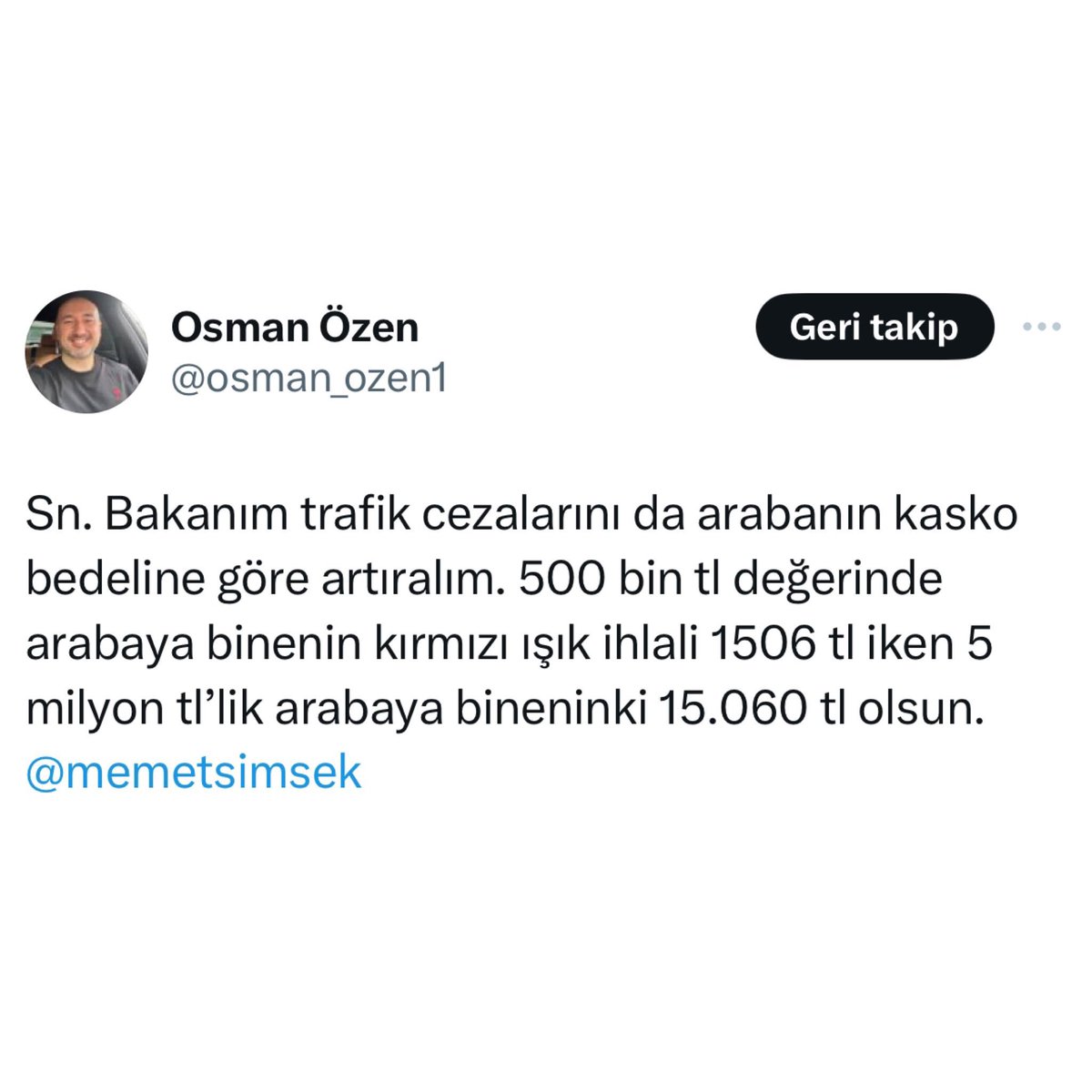 Bir sosyal medya kullanıcısının Mehmet Şimşek’ten talebi: