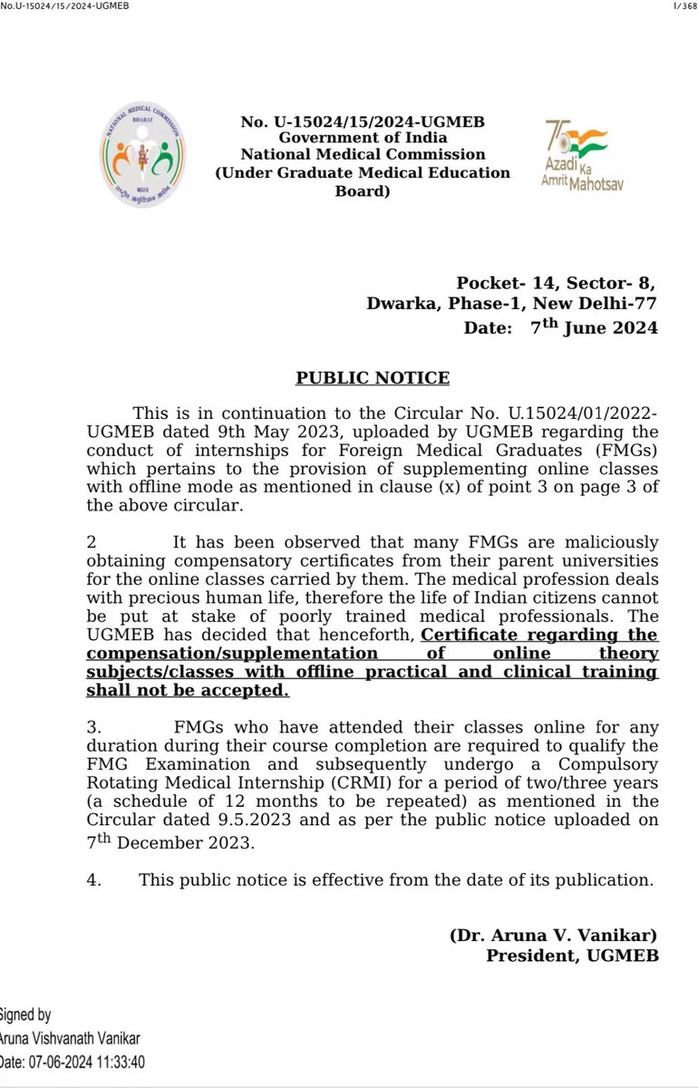 drlokeshgurjar's tweet photo. This order is just like  a punishment for FMGs! 
10 years for  MBBS 🤔

NMC must revoke this order.
#fmgeIndia #MedX #fmge #fmge_india https://t.co/YIp7oTs5kG