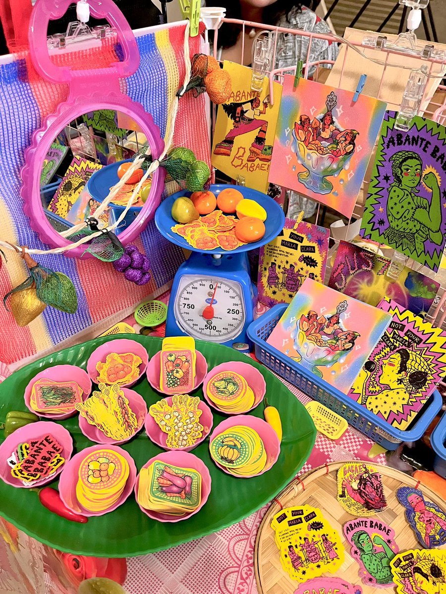 Thank you to everyone who went to my table at Wet market yesterday!! ✨ loved debuting my new set up hehe 🍊🍋🍇🍉🍌🌶️🥦 #artph