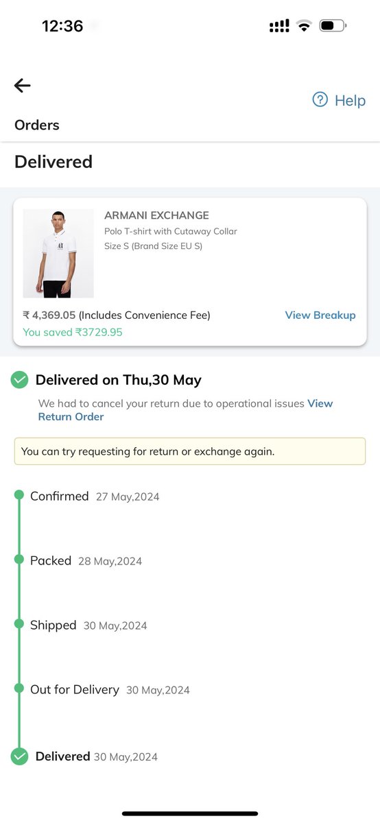 TimeTravellerO's tweet photo. @AjioCares This is to inform you that I had placed an order of “ Armani Exchange Polo T-shirt “ on your app. order ID is FN3754505017.

Instead of getting the polo I had received a “ ladies kurti “.

Kindly return the product and refund the amount to my original payment method. https://t.co/D0sv24uz0i
