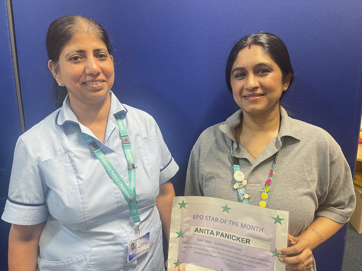 Enhanced Patient Observation Department (@uhl_epo) on Twitter photo ⭐️Congratulations to our May star of the Month - Anita ⭐️
Anita is a great asset to the team, working hard to ensure her patients receive the best of care - Well done Anita!
<a href="/Leic_hospital/">Leicester's Hospitals</a> ⭐️Congratulations to our May star of the Month - Anita ⭐️
Anita is a great asset to the team, working hard to ensure her patients receive the best of care - Well done Anita!
<a href="/Leic_hospital/">Leicester's Hospitals</a>