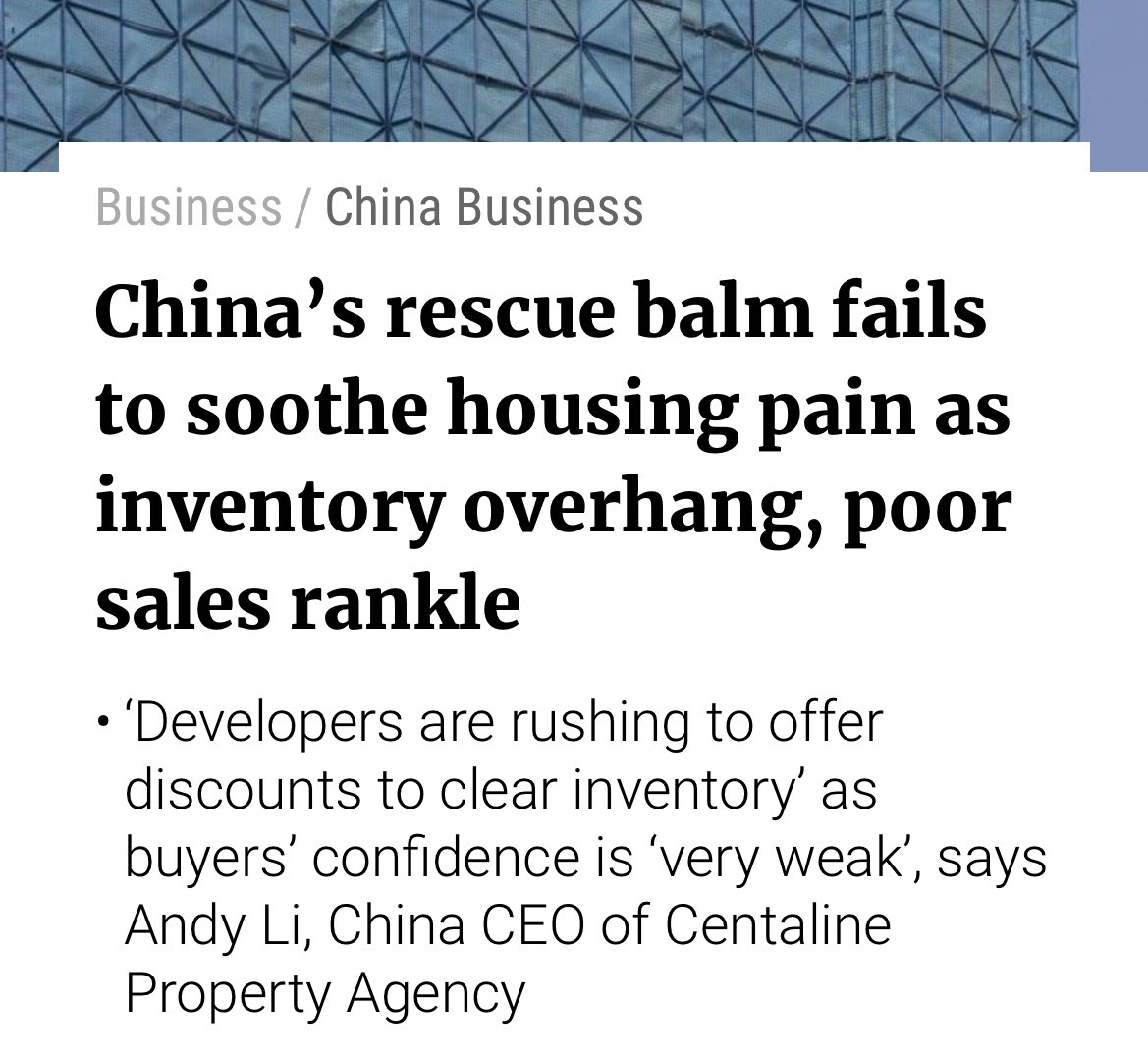 DarioCpx's tweet image. Never forget, $HSBC “upgraded” their view on #China real estate and hence REDUCED provisions for credit losses last quarter

🚩1 month later this is what you read in the local news: “Developers are rushing to offer discounts to clear inventory’ as buyers’ confidence is very weak”