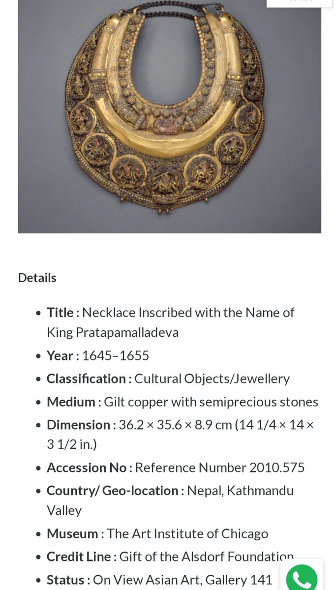 DilipDhakal's tweet photo. Give back the stolen necklet @artinstitutechi . No excuses. #Taleju https://t.co/M4MTyl9VDN