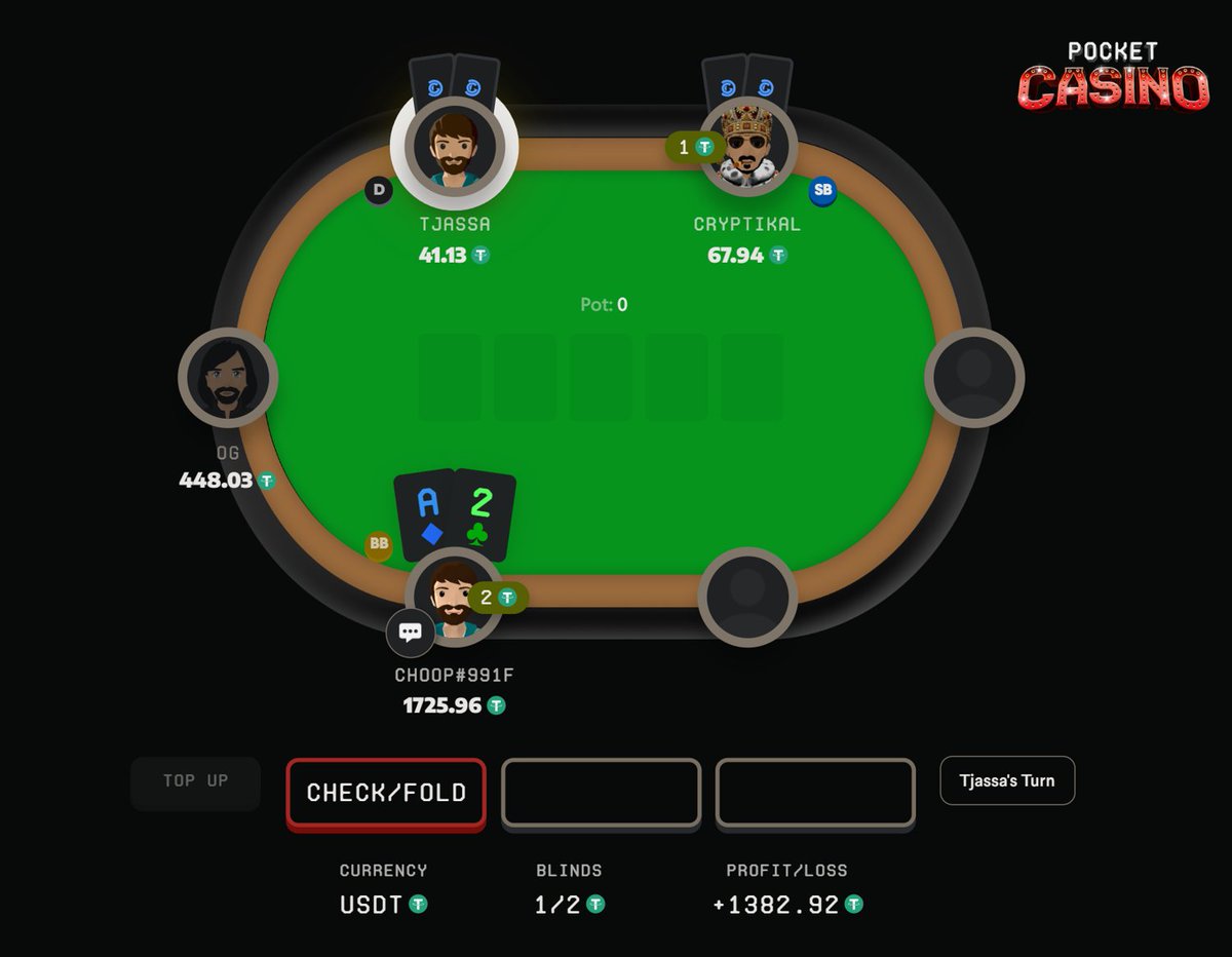 Having fun on <a href="/DecentralGames/">Decentral Games</a>' pocket casino!

The best poker game on @Blast_L2.

Even grinding blast gold in the process!