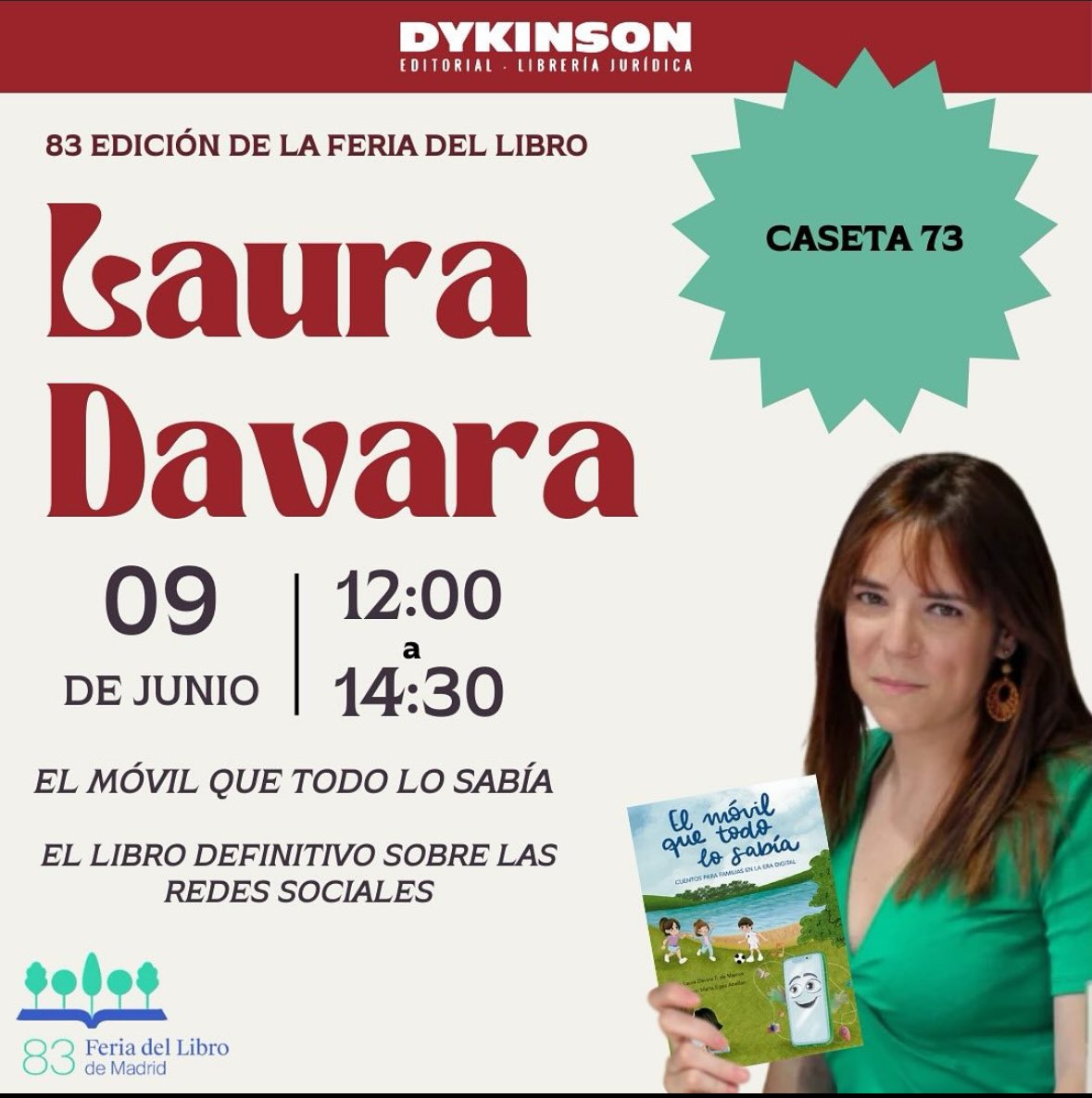 Laura Davara (@lauradavara) on Twitter photo Es hoy 🥳. A las 12 estaré firmando en la caseta 73 de <a href="/dykinsonlibros/">Librería - Editorial Dykinson 📚</a>. ¡Allí te espero! Es hoy 🥳. A las 12 estaré firmando en la caseta 73 de <a href="/dykinsonlibros/">Librería - Editorial Dykinson 📚</a>. ¡Allí te espero!