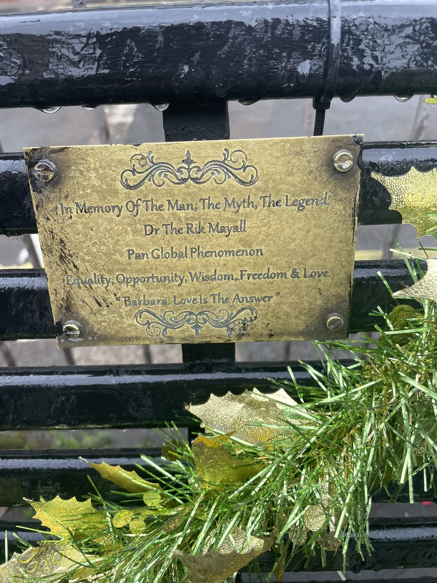 Plaque on the bench from the opening credits of Bottom #RikMayall