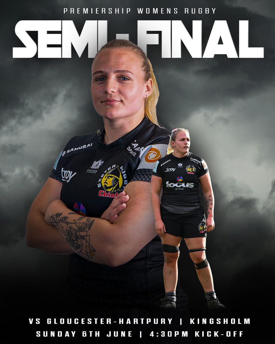 Taz Bricknell (@tazbricknell) on Twitter photo ๐ฆ๐ฒ๐บ๐ถ-๐๐ถ๐ป๐ฎ๐น ๐๐ฎ๐!
<a href="/ExeChiefsWomen/">Exeter Chiefs Women</a> vs Gloucester-Hartpury
โฐ 4:30pm Kick Off
๐บ <a href="/tntsports/">TNT Sports</a> <a href="/ThePWR/">Premiership Women's Rugby</a>
๐จ <a href="/Paige_Horsnell/">Paige</a>
๐๐ต๐ถ๐ฒ๐ณ๐ ๐๐ต๐ถ๐ฒ๐ณ๐ ๐๐ต๐ถ๐ฒ๐ณ๐ ๐ค
#PWR #semifinal #womensrugby #rugby #premiership ๐ฆ๐ฒ๐บ๐ถ-๐๐ถ๐ป๐ฎ๐น ๐๐ฎ๐!
<a href="/ExeChiefsWomen/">Exeter Chiefs Women</a> vs Gloucester-Hartpury
โฐ 4:30pm Kick Off
๐บ <a href="/tntsports/">TNT Sports</a> <a href="/ThePWR/">Premiership Women's Rugby</a>
๐จ <a href="/Paige_Horsnell/">Paige</a>
๐๐ต๐ถ๐ฒ๐ณ๐ ๐๐ต๐ถ๐ฒ๐ณ๐ ๐๐ต๐ถ๐ฒ๐ณ๐ ๐ค
#PWR #semifinal #womensrugby #rugby #premiership