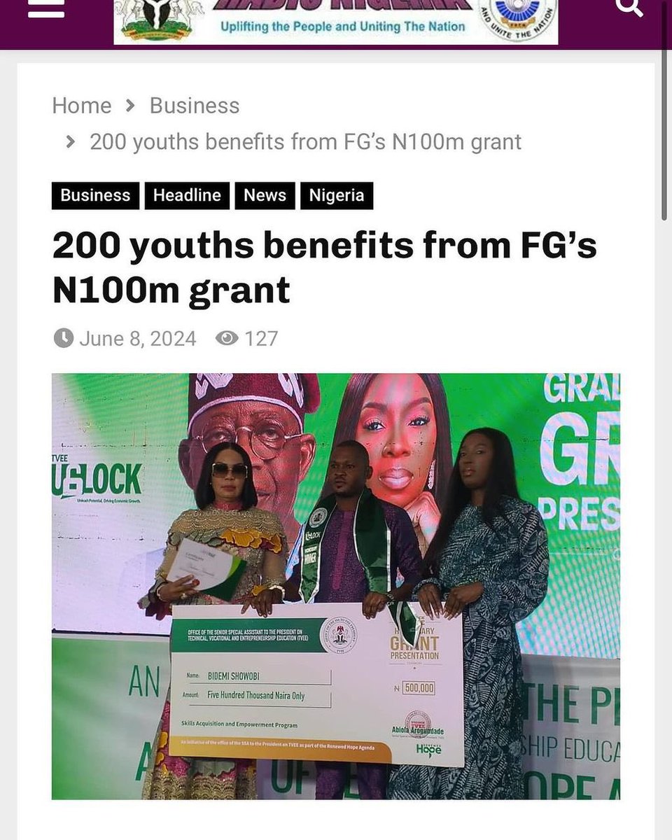 Abdulilu1's tweet photo. Photo News: Newspaper Updates on UNLOCK graduation and GRANT presentation ceremony. @abiola_arogundade_ssa #TVET #SSAP #OSSAP #SSAPTVEE https://t.co/710VuB6dE7