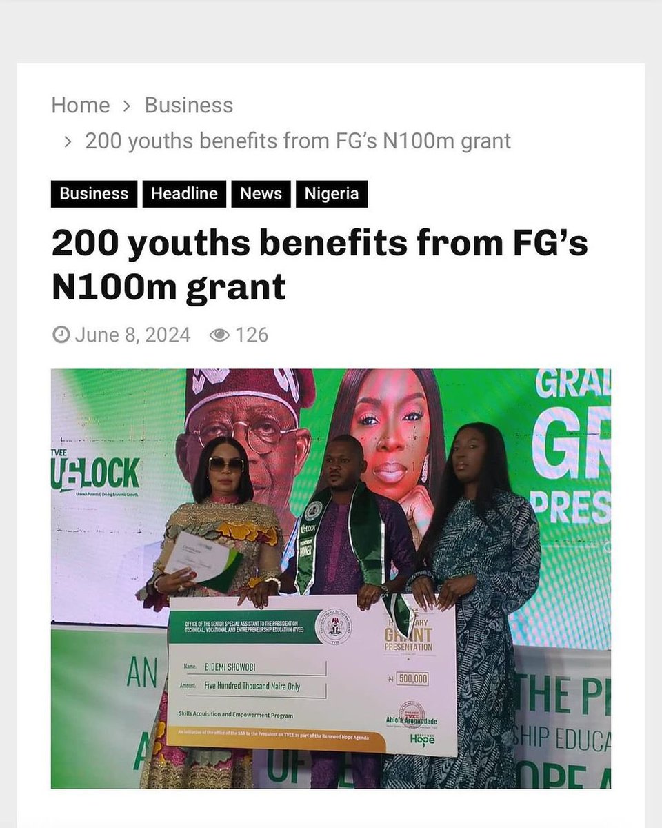 Abdulilu1's tweet photo. Photo News: Newspaper Updates on UNLOCK graduation and GRANT presentation ceremony. @abiola_arogundade_ssa #TVET #SSAP #OSSAP #SSAPTVEE https://t.co/710VuB6dE7