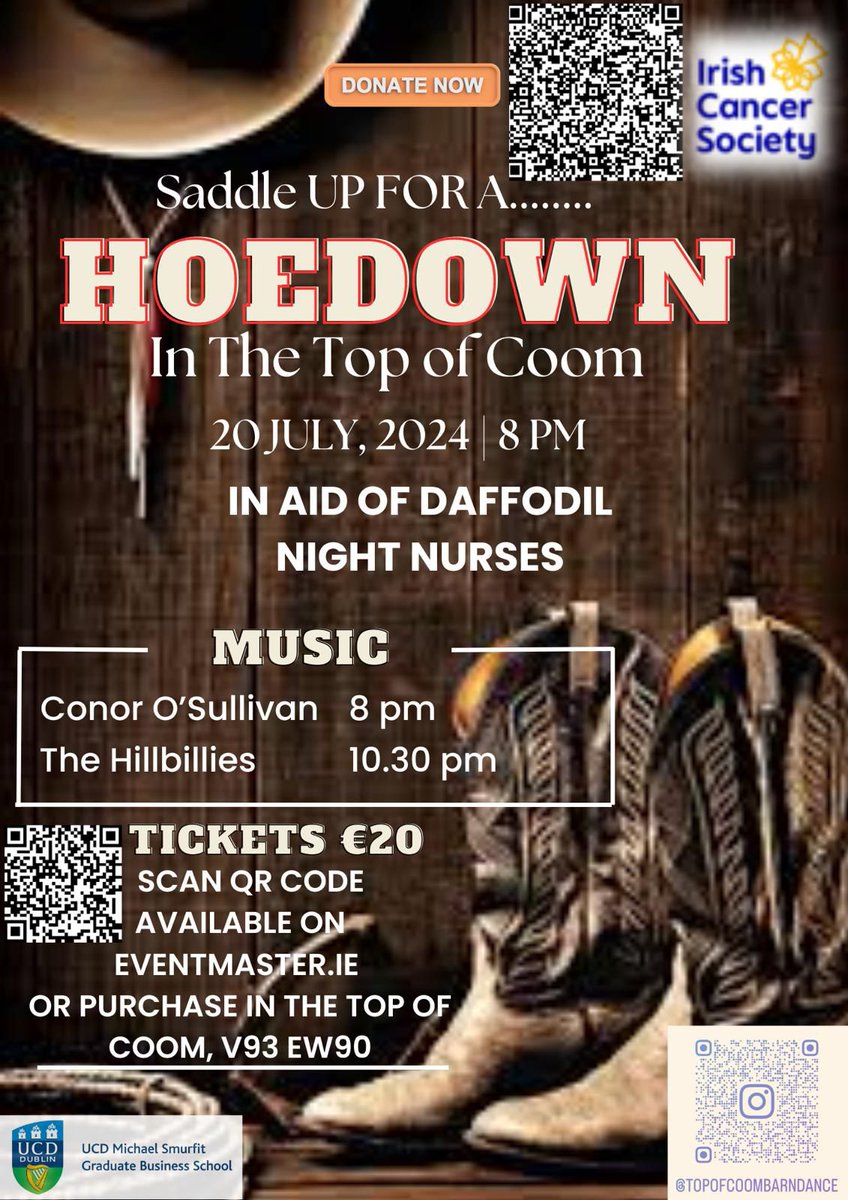 topofcoom (@topofcoom) on Twitter photo Grab your stetson and your cowboy boots and head to Hoedown at the Top of Coom Irelands Highest Pub on Saturday, 20th July
A fundraiser in aid of the daffodil nurses <a href="/IrishCancerSoc/">Irish Cancer Society</a> Grab your stetson and your cowboy boots and head to Hoedown at the Top of Coom Irelands Highest Pub on Saturday, 20th July
A fundraiser in aid of the daffodil nurses <a href="/IrishCancerSoc/">Irish Cancer Society</a>