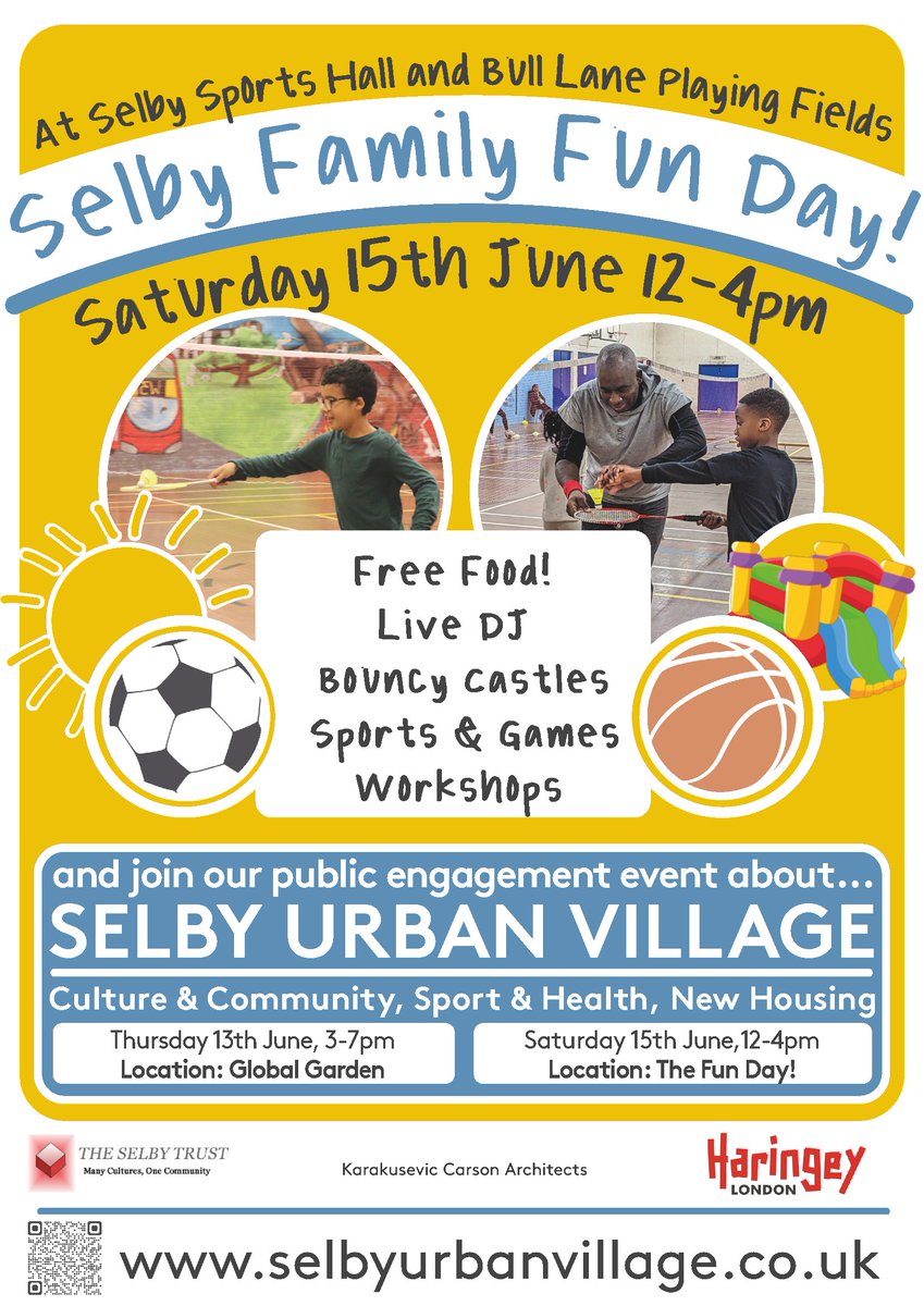 SelbyCentre's tweet image. Come join our public engagement events on Thursday 13 and Saturday 15 June, talk to the architects, and see the final proposals for the new Selby Centre, new council housing, and new sports facilities and upgraded Bull Lane Playing Field 🏞️🏢