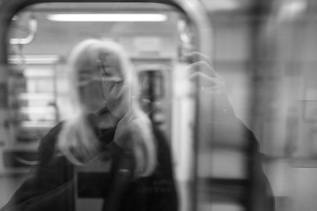 Creating New Collection  

Subway Selfie 2020 

In 2020, when COVID-19 began, many things were uncertain and anxious. I wore a mask when I took the subway, but I couldn't think it was safe. I took a picture of myself reflected in the subway glass door and the subway scenery