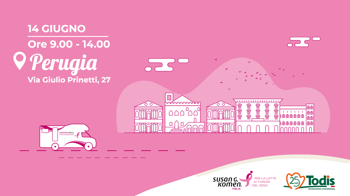 Todis (@todisbuongconv) on Twitter photo #LaCarovanaDellaPrevenzione non si ferma mai! Ti aspettiamo insieme a <a href="/komenitalia/">Komen Italia</a> a Perugia, venerdì 14 giugno, in Via Giulio Prinetti, 27 dalle 9:00 alle 14:00. La giornata sarà dedicata agli screening gratuiti. Prenota la tua visita sul nostro sito! 👉 komen.it/carovana-della… #LaCarovanaDellaPrevenzione non si ferma mai! Ti aspettiamo insieme a <a href="/komenitalia/">Komen Italia</a> a Perugia, venerdì 14 giugno, in Via Giulio Prinetti, 27 dalle 9:00 alle 14:00. La giornata sarà dedicata agli screening gratuiti. Prenota la tua visita sul nostro sito! 👉 komen.it/carovana-della…