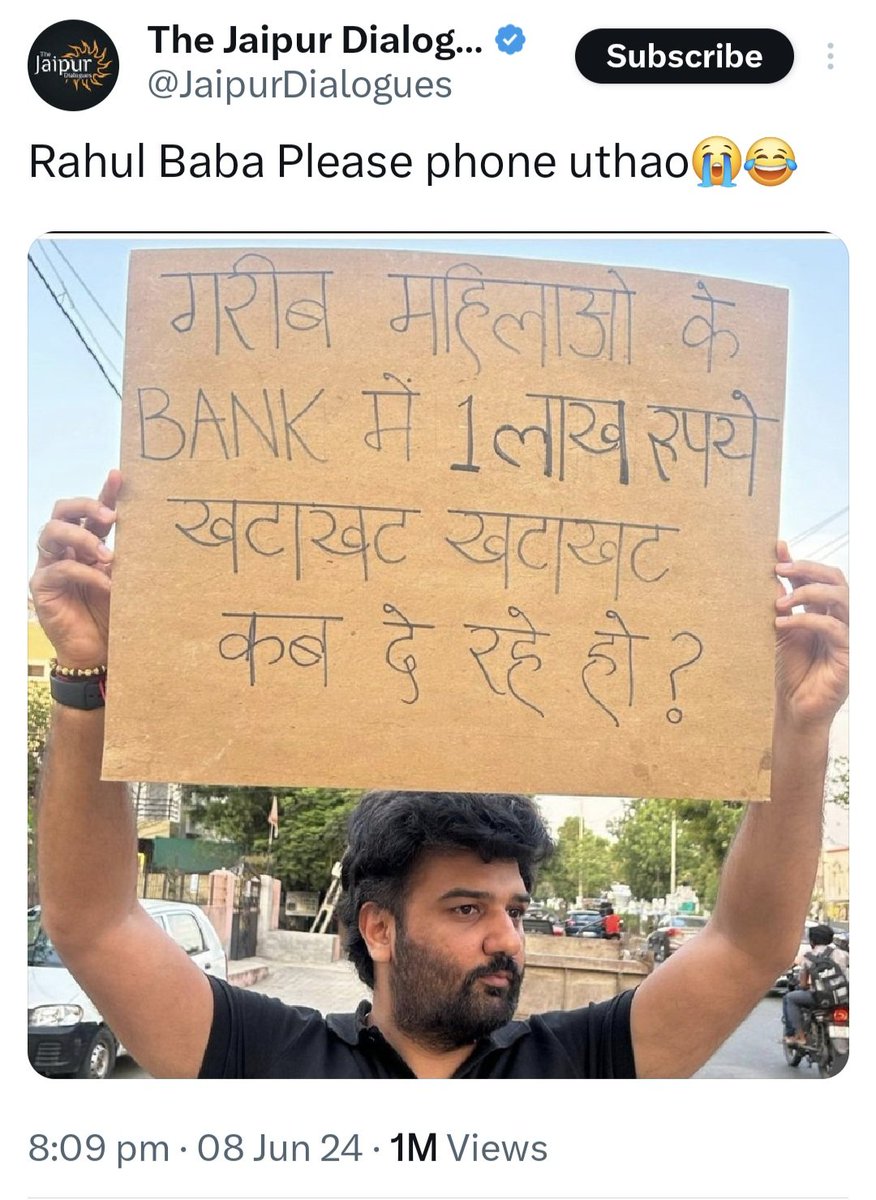 darab_farooqui's tweet photo. Hello, @JaipurDialogues, 
Let me explain in simple words so you can understand. 

Assume, you are in Johri Bazaar Jaipur. Where Arjun is announcing to the crowd that he intends to open a halwai shop on the corner. 

He requests everyone that he wants their assistance in negotiating a cheaper rent with the shop's owner. 

Arjun in return, promises to serve everyone Pakodis with both khatti-mithi chatni every evening for free for a week, after the shop opens. 

However, since you are a lowlife, you go to the owner and complain about Arjun. You tell him false stories about Arjun. You criticize him and do everything you can to make the deal fail. In the end, Arjun, who deserves that shop, doesn't get it.

But, because you are a lowlife, you now knock on Arjun's door every evening like a Bhikhari, demanding Pakodis that he promised. 

He says, but the shop never opened, but you take your other Bhikhari friends to bully him everyday. 

So, Bhikhari Jaipur dialogue, Arjun cannot provide you with pakodis. Because you ensured that he failed to get that shop. 

It's time , you quit being a bhikhari. When Arjun takes over the shop, everyone will get those pakodis. Even a lowlife like yourself. 

Until then. Shut up. And, as I have stated earlier, stop being a bhikhari.