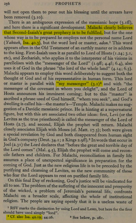 Refutologist's tweet photo. Another biblical passage that is reapplied in Malachi 3:1 is Isaiah 40. Isaiah 40 is a text which speaks about an exile ending. Malachi 3:1 thus informs us that a Moses-like figure would appear in the future during a period of exile in order to end that exile. https://t.co/583Ny0Cnoy
