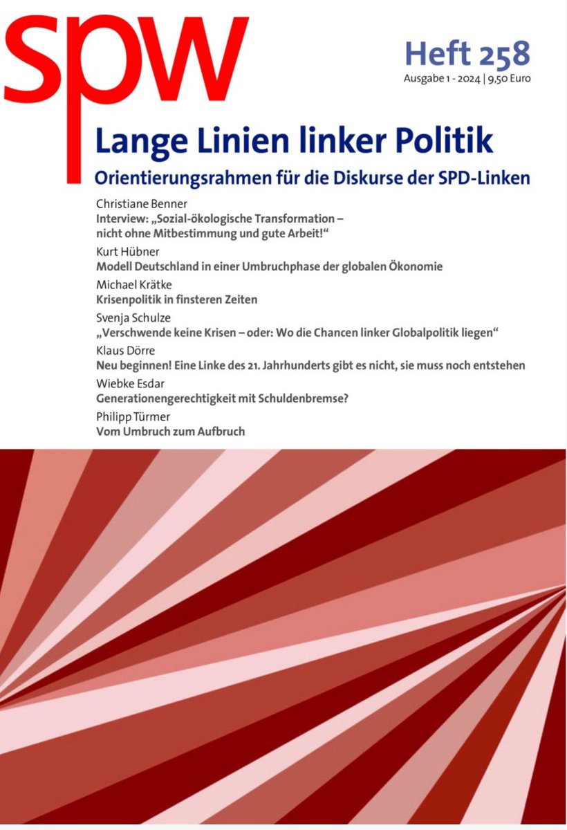 SPW - Magazin der SPD-Linken (@spw80076905) on Twitter photo Lange Linien linker Politik 
In der aktuellen Ausgabe legt spw einen Orientierungsrahmen für die SPD-Linke vor!
spw.de/2024/06/07/spw… Lange Linien linker Politik 
In der aktuellen Ausgabe legt spw einen Orientierungsrahmen für die SPD-Linke vor!
spw.de/2024/06/07/spw…