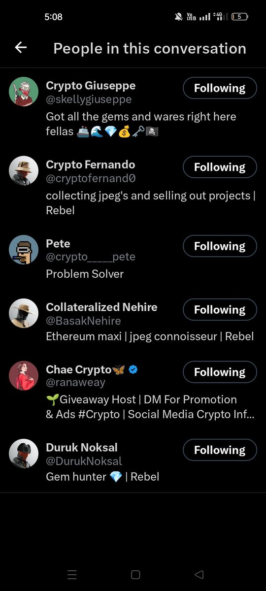 min_anning's tweet photo. @ranaweay @BasakNehire @skellygiuseppe @cryptofernand0 @DurukNoksal @crypto_____pete Done thank you https://t.co/YStANkfTNS