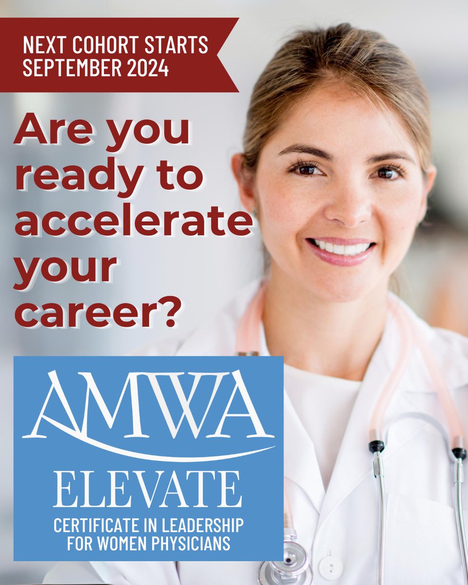 AMWADoctors's tweet photo. Certificate In Leadership for Women Physicians Accelerate your career. Capitalize on your strengths. Gain clarity.
APPLY: https://t.co/KJ6M1jrnEA
#WomeninLeadership #WomeninMedicine #LeadershipCertificate #AMWAElevate #BlackWomenInMedicine https://t.co/mrTtPhUN57