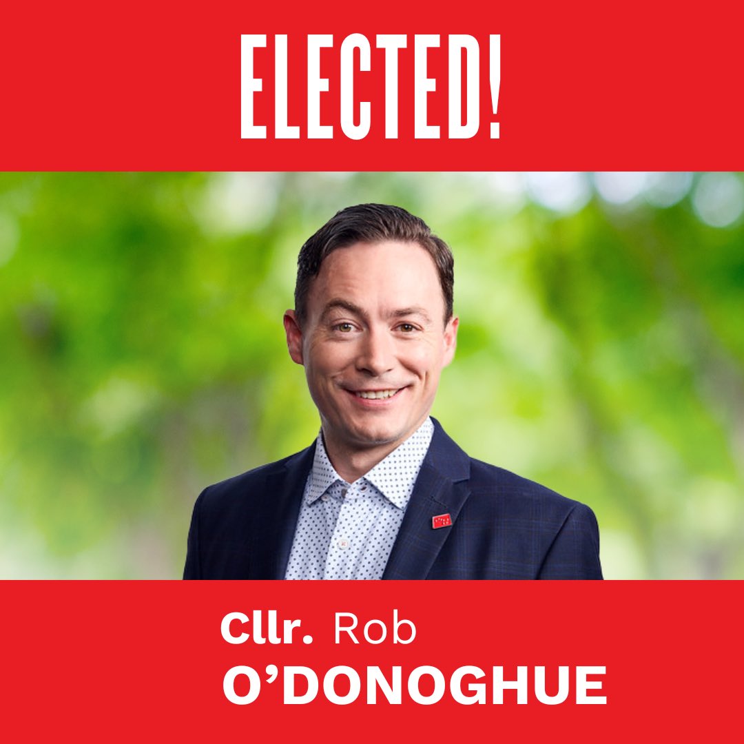 labour's tweet photo. Congratulations to Cllr  @RobertodLabour reelected in Rush/Lusk on the first count, topping the poll 🌹

#LE24 https://t.co/BrEOJXq81M