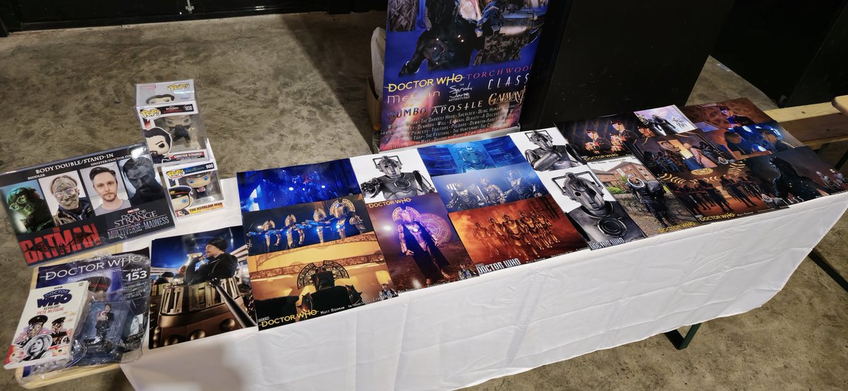 All setup for <a href="/ukcgfevents/">UKCGF</a> in #Cardiff! Can't wait to meet you beautiful lot!

#DoctorWho #class #creatureperformer #shadowkin #cyberman #judoon #dalek #kerblam