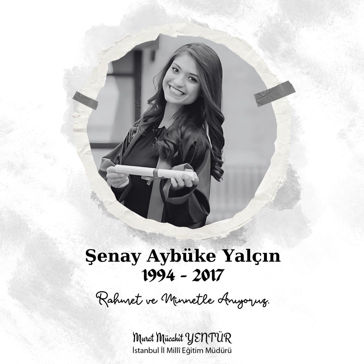 Şehit edilen öğretmenimiz #AybükeYalçın’ı ve tüm şehit öğretmenlerimizi rahmetle anıyorum. Onların fedakârlıkları ve cesaretleri, bu topraklarda umudu ve inancı daima taze tutacak.