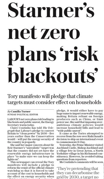 There's actually a longer-term positive to the Tories desperately cosplaying the climate denial of Reform/Tufton St lobbyists...

...if they lose big to Labour, as polls suggest, it will mean there will be a solid electoral mandate in UK for *ramping up* action on climate change