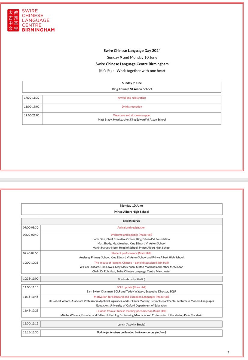 We are eagerly waiting to welcome our delegates to the Swire Chinese  Conference in Birmingham 2024, co-organized by KEASTON and PAHS! <a href="/KEVIAston/">King Edward VI Aston</a> @PAHS_PACT @thePA_CT @HFdChinese <a href="/SwireCentreEdin/">SwireCentreEdin</a> <a href="/mcg_emma/">emma mcg</a> <a href="/mgs_1515/">Manchester Grammar School</a> <a href="/AUEA_UTC/">AUEA</a> <a href="/SwireNewcastle/">Swire Chinese Language Centre Newcastle</a> <a href="/AngleseyP/">Anglesey Primary</a> <a href="/JessieM37442085/">Jessie Moore</a>