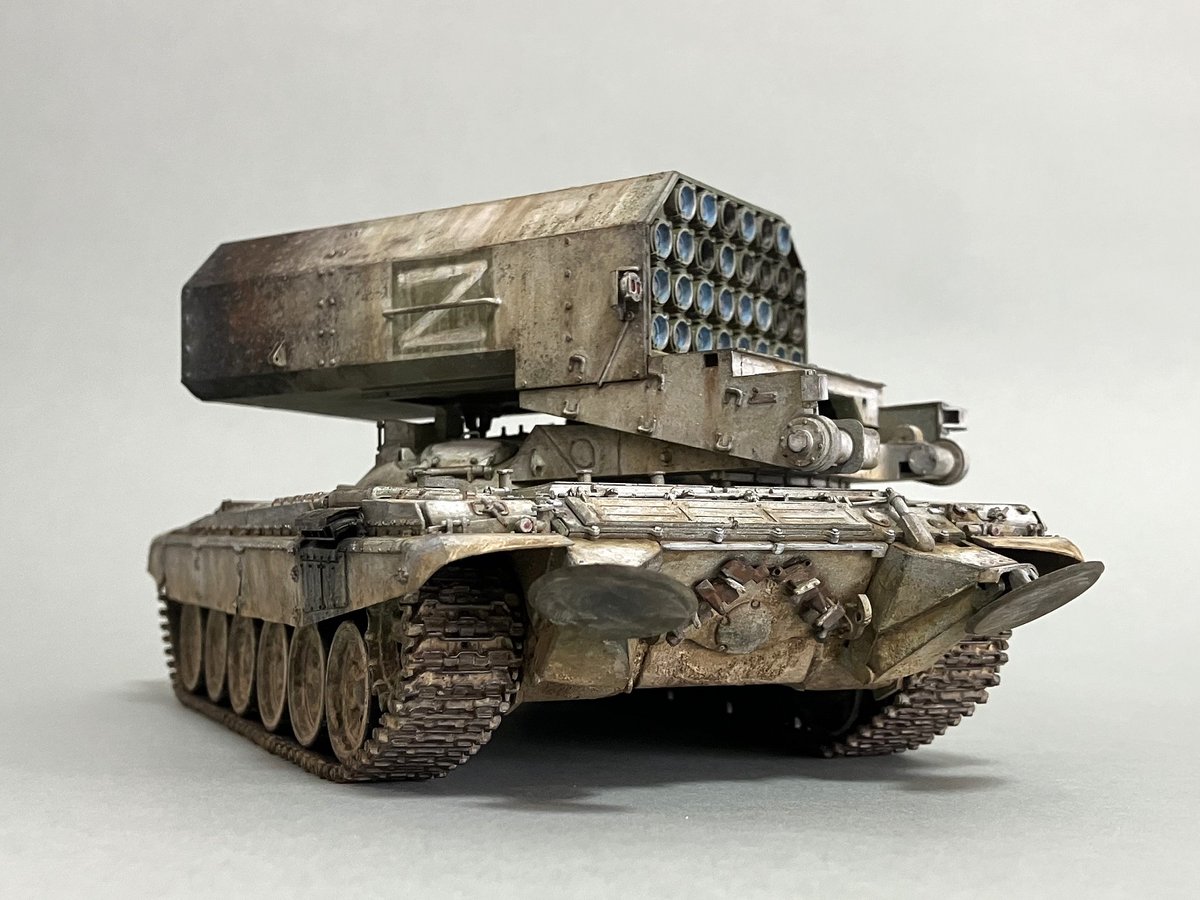 nekomanmaok's tweet photo. おそロシアチーム   TOS-1くん画像　その４  
 #戦車模型 #scalemodels #模型戦車道 #TOS1 https://t.co/NlF3EwDnt9