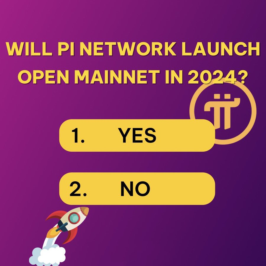 ⚡️ Will Pi Network launch OPEN MAINNET in 2024? 1. YES 2. NO If you choose  “NO”, let us know the reason below! 👇 Join  Telegram👉https://t.co/0sHmGYy44E