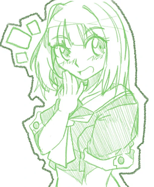 #リドローOK ラクガキ髪下ろし夕張さん