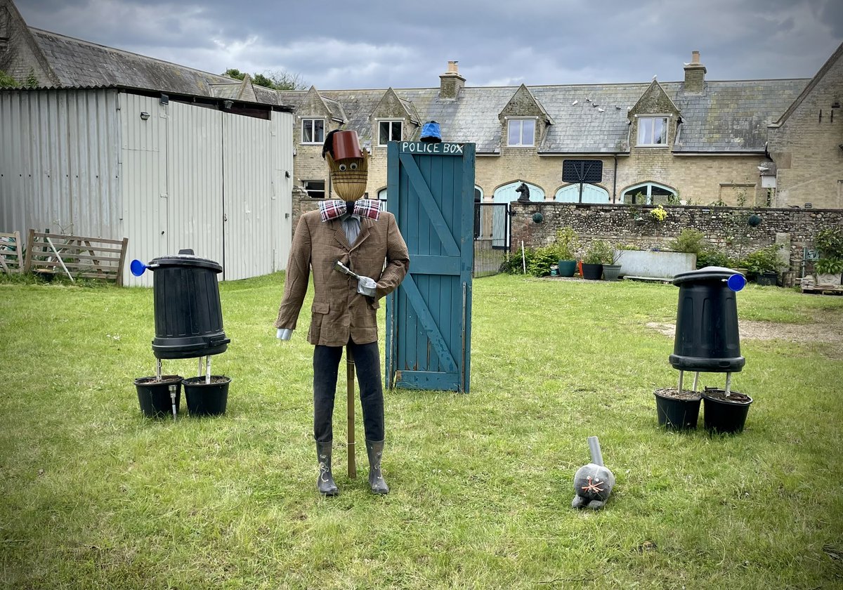 SimonTappin's tweet photo. Dr Who for this years village scarecrow competition @bbcdoctorwho https://t.co/V8hsGe7Rbj