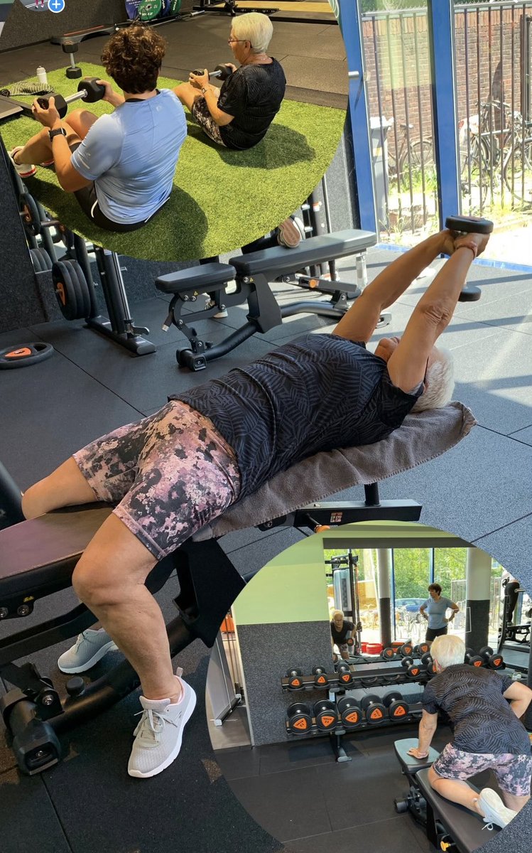 KarinAlphen's tweet photo. Vandaag gesport met mijn nicht en mijn moeder, super leuk! En even hรจ: 79 jaar en gewoon alle oefeningen meedoen๐ช๐ป๐๐ป
#fitoudworden #kleinmaardapper #trots https://t.co/7gfE5lpzsc