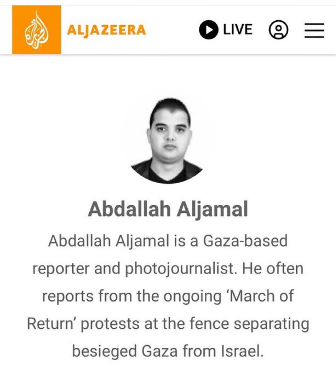 Esta alimaña miserable, reportero de <a href="/AlJazeera/">Al Jazeera PR</a> tenia secuestrada en su casa a la rehén israelí rescatada ayer. Al Jazeera es el canal de Catar que usa el emirato para lanzar su desinformación al mundo. Muchos medios españoles han venido usando regularmente la versión fe Al