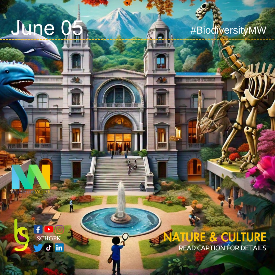 schgpk's tweet photo. Celebrated the World Environment Day!
The third day’s theme of #museumweek was #biodiversitymw. 🌿
See details: https://t.co/yPeRUMlL8P
Inset: A visual representation of museums and environment (2024) ©SCHGPK via AI
#schgpk #art #nature #climate #Biodiversity https://t.co/XJ58Dysgsn