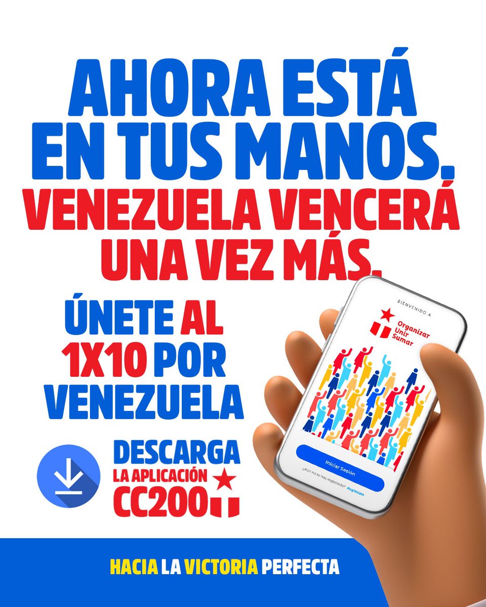 ¡Venezuela Vence Siempre!

En cada rincón de nuestra nación, el espíritu indomable de Venezuela resuena con fuerza.  #Venezuelax10 #1x10VictoriaPerfecta, vamos hacia la victoria perfecta. <a href="/NicolasMaduro/">Nicolás Maduro</a> <a href="/dcabellor/">Diosdado Cabello R</a> <a href="/villapolpsuv/">Gustavo Villapol</a> <a href="/PartidoPSUV/">PSUV</a> <a href="/PSUVEnApure/">PSUV Apure</a>