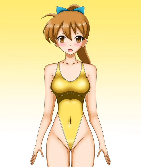時間改変でハイグレの侵略が完了している世界になってしまった感じで描いたよ 