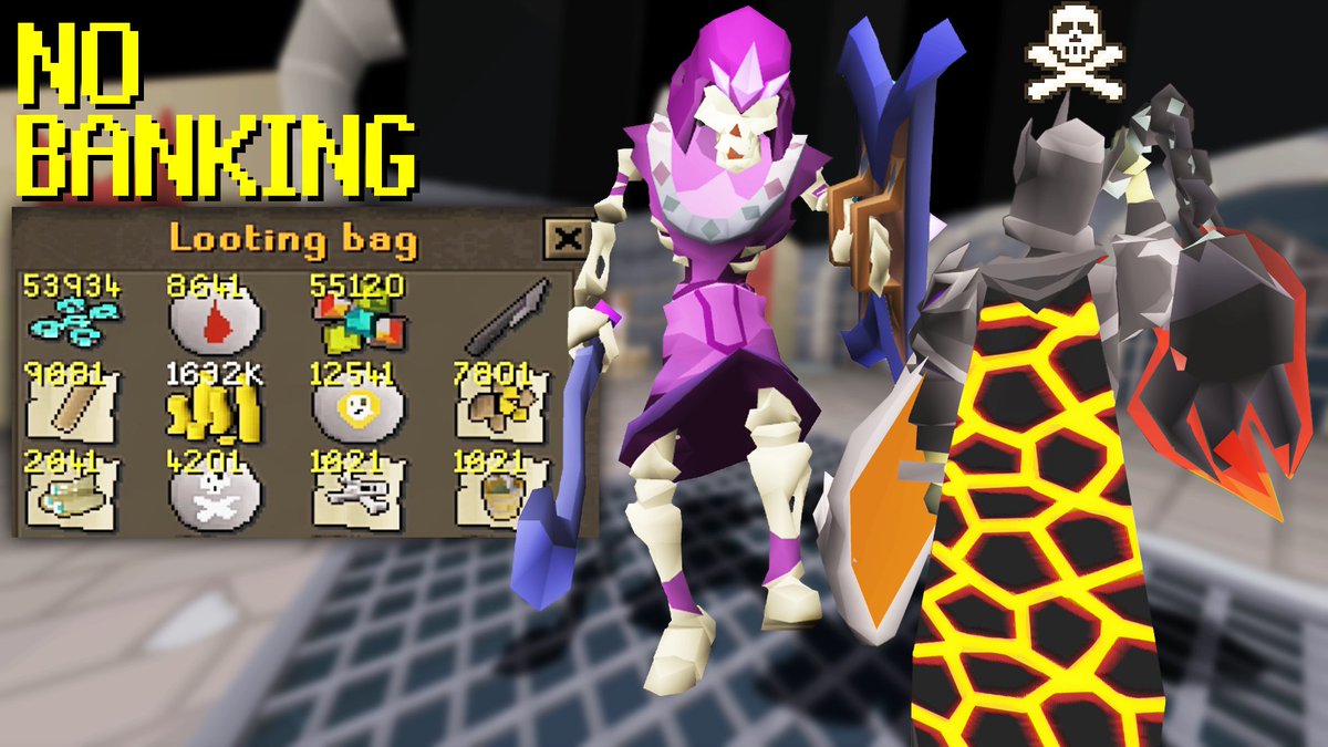 I attempted the no banking challenge at calvar'ion trying to complete the whole collection log in one go, go check it out on youtube! (link in bio)