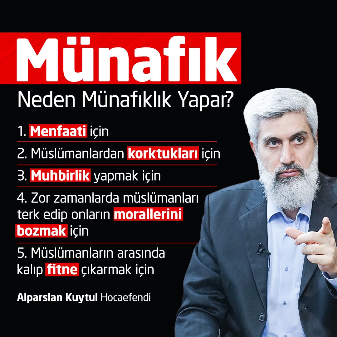 alparslankuytul's tweet photo. Münafık neden münafıklık yapar? https://t.co/AdmGp9yWMT
