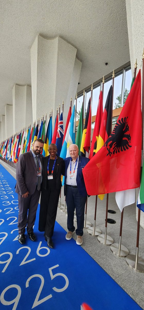 Rrjeti1's tweet photo. Albania 🇦🇱 and Brasil 🇧🇷Delegation at 112 ILC Session! 
#ilc2024 
@ILC_2024 https://t.co/kC96b5kCY8