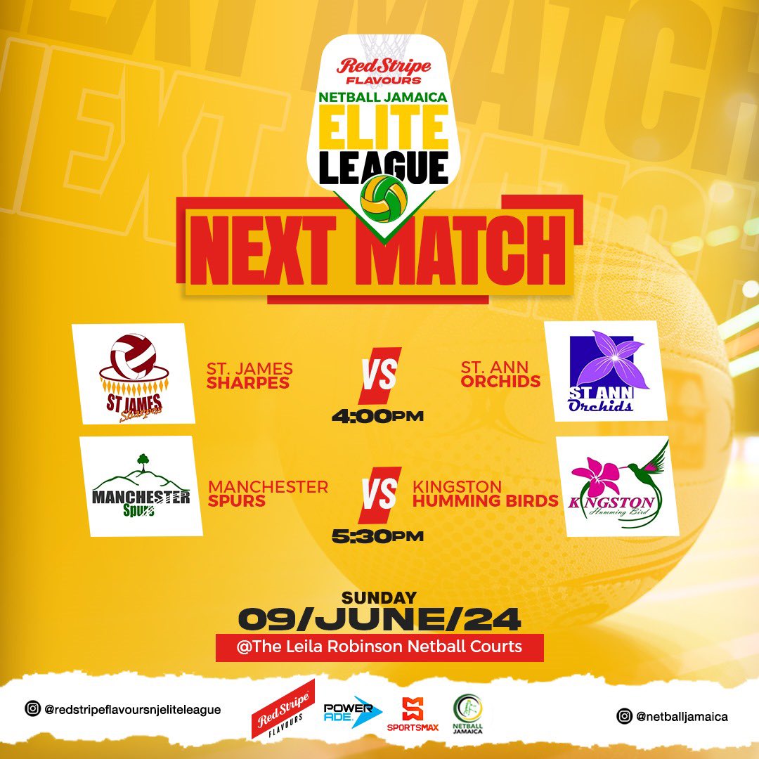Come catch the action today! <a href="/RedStripe/">Red Stripe</a> <a href="/SportsMax_Carib/">SportsMax</a> <a href="/NetballJamaica/">Netball Jamaica</a>