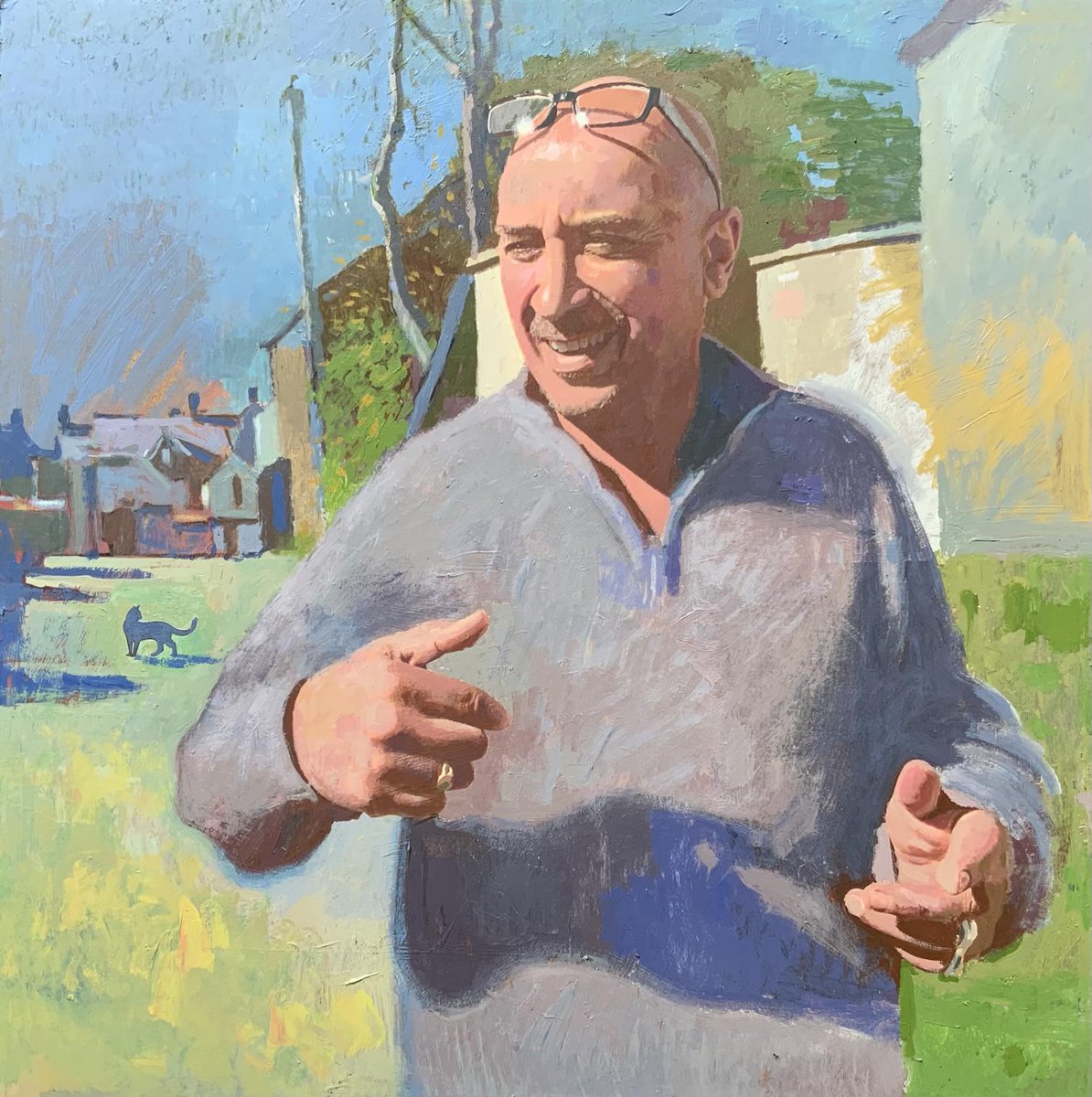 "Mark Lewis"

- Meirion
- acrylic 2024.

'Characters of Cardigan / Cymeriadau Aberteifi'

#Aberteifi #Cardigan #welshart #nationalportraitgallery #Meirion