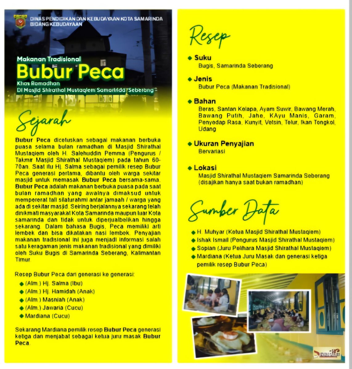 barlinhady's tweet photo. Resep Bubur Peca yang Legendaris dari Masjid Shiraral Mustaqim Samarinda Seberang, Samarinda, Kaltim. https://t.co/EAQeWFI1uD