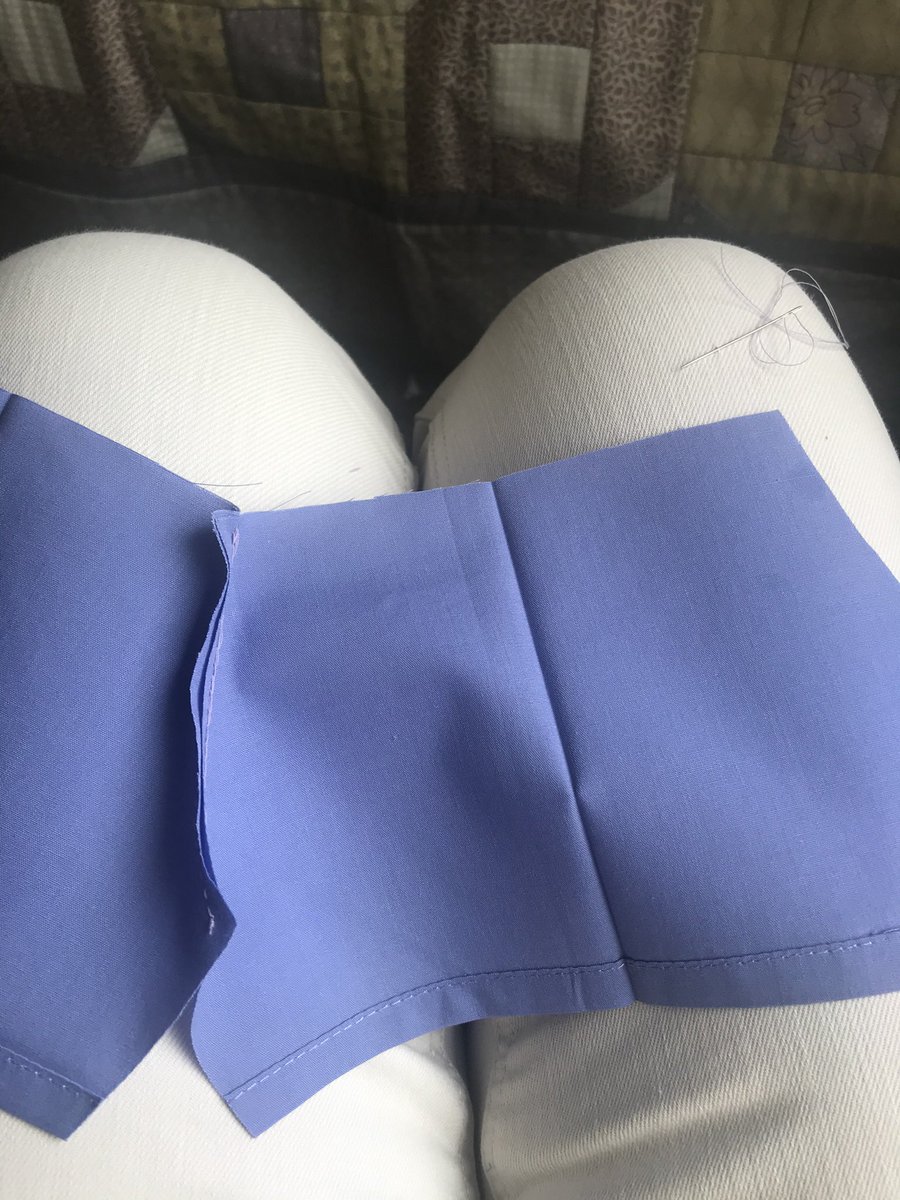 FredTedOlga's tweet image. Six #ShortsTutorial with the hemmed edges at the bottom and the raw edges at the top - stitch the crotch area together as small stitches as possible - but don’t worry - they’re not on show