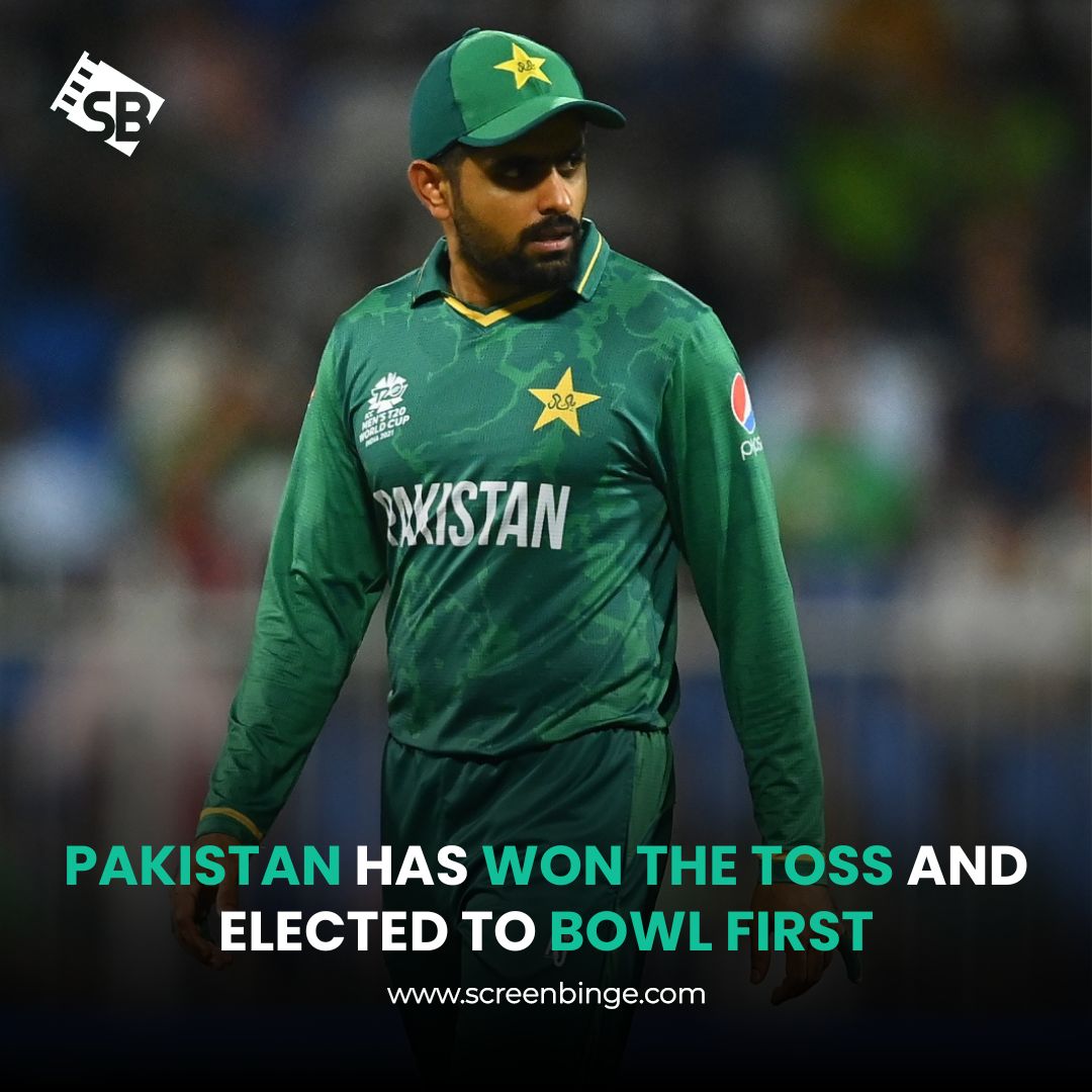 ScreenBinge's tweet photo. Pakistan calls the shots! They win the toss and elect to bowl first against India in this high-voltage clash!🇵🇰🇮🇳 

#INDvPAK #T20WorldCup #CricketFever #screenbinge #Cricket #t20USA #PaksitanWonToss #BowlFirst https://t.co/JRdK7VWreA