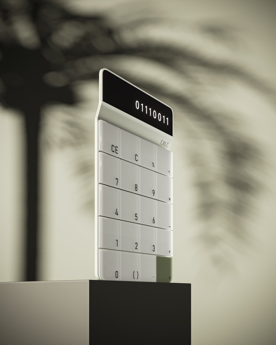 Itsbilalmn's tweet photo. I got inspired by this calculator designed by Simon Schuster for @renderweekly challenge, and decided to work on my product visualization skills.

So here's the first shot of the "CALC" a modern calculator.

#productdesign #design #productoftheday https://t.co/JfzWdEWEwW
